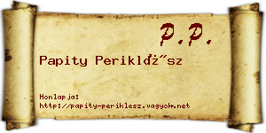 Papity Periklész névjegykártya